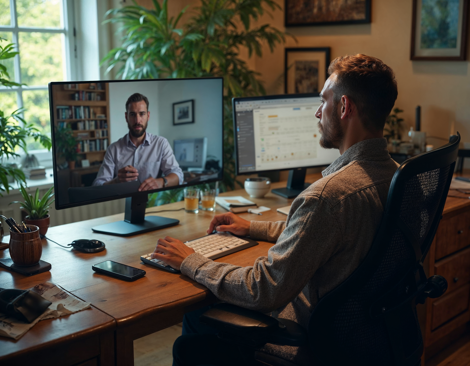 A person looking tired and drained while on a video call, representing the common feeling of fatigue from unstructured remote work.