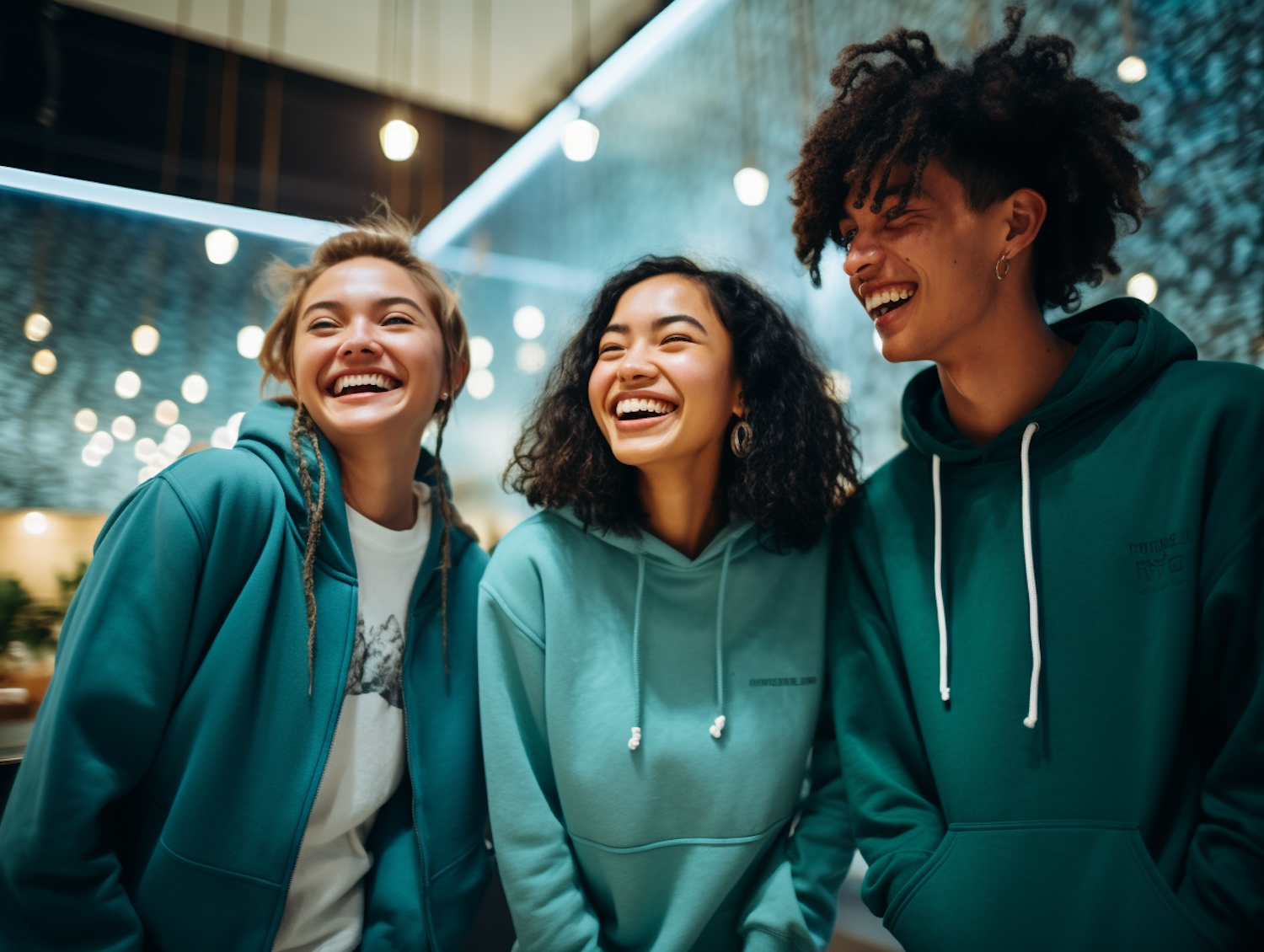 A diverse group of colleagues laughing heartily while participating in an online drawing or Pictionary-style game, fostering team connection.