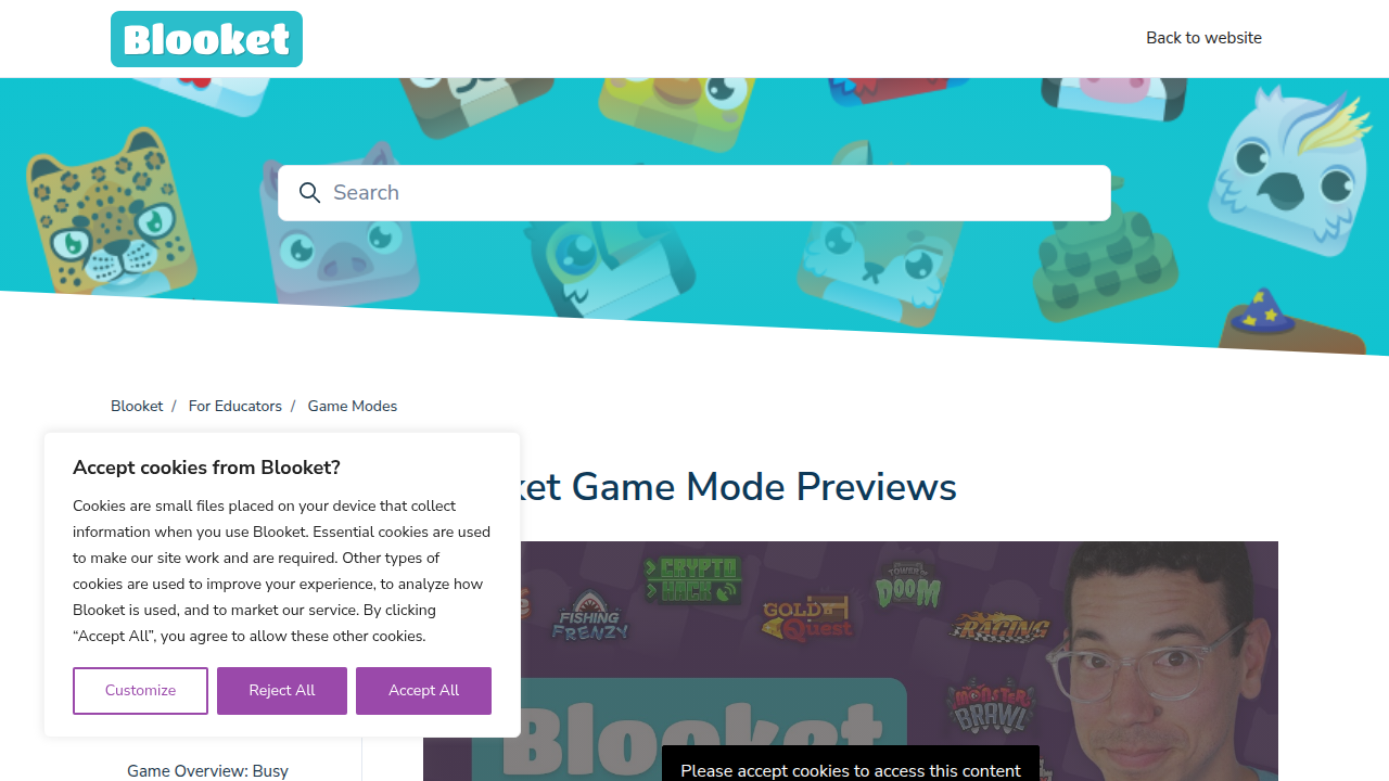 Preview of various Blooket game modes available, showcasing the diversity of play experiences.